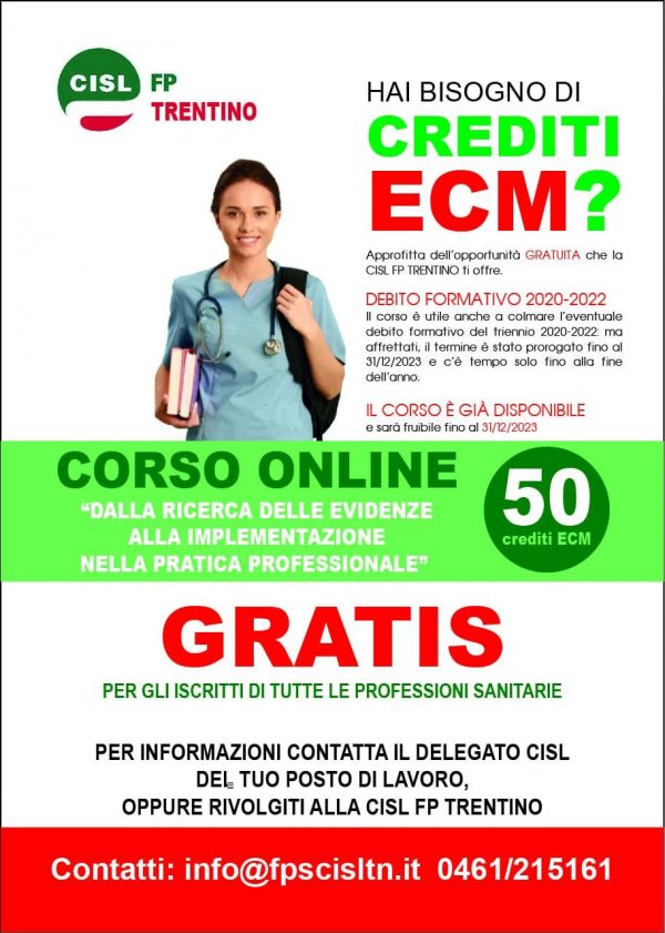 Corso online da 50 crediti ECM per infermieri